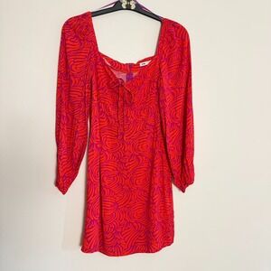 NWOT Sinsey Mini Dress Size Medium Sweetheart  Long Sleeve Beach Summer